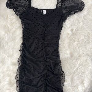Black Polka Dot Mesh Dress